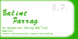 balint parrag business card